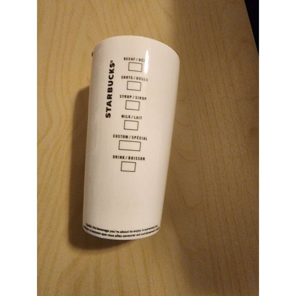 Starbucks Siren Logo White Ceramic Travel Tumbler Mug 12oz Double Wall Drink Box - Picture 5 of 6